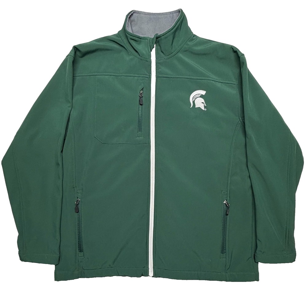 KA Nights Apparel Michigan State Spartans Men's XL Green Jacket Lined Embroidere